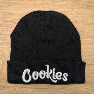 Cookies Black Beanie with White Stitching